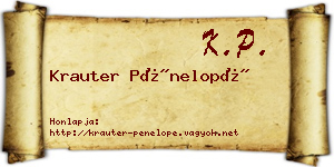 Krauter Pénelopé névjegykártya